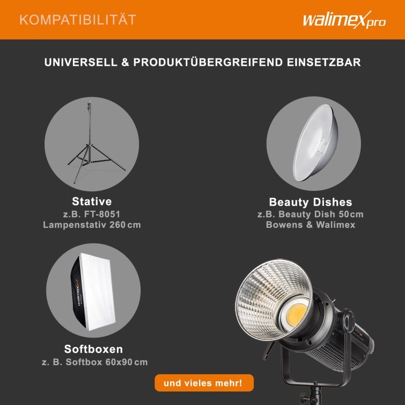 Walimex pro Niova 500 Plus Daylight LED-studiovalo 500 W, Bowens-liitäntä
