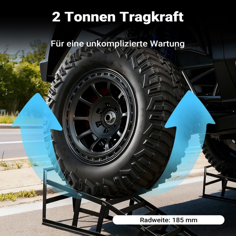 Ajoramput 2 kpl, 2000 kg, 830 x 262 x 270 mm, teräs, musta