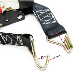 Automaattiset kuormakiinnityshihnat 4 kpl 750 daN 1 8 m x 50 mm PES musta teräväkärkiset koukut