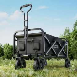 Toboli taittuva vetokärry, teleskooppikahva, 100 kg kantavuus, musta