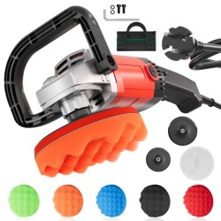 Kiillotuskone ja hiomakone 1200 W 180 mm 3000 kierrosta min 6 nopeusvaihetta varusteet ja salkku