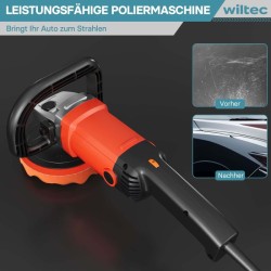 Kiillotuskone ja hiomakone 1200 W, 180 mm, 3000 kierrosta/min, 6 nopeusvaihetta, varusteet ja salkku