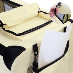 Fudajo Taitettava kuljetuslaatikko koirille ja kissoille, XXXL, 101x68x70cm, Beige