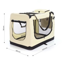 Fudajo Taitettava kuljetuslaatikko koirille ja kissoille, XXXL, 101x68x70cm, Beige