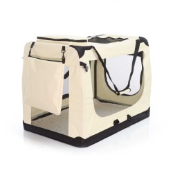 Fudajo Taitettava kuljetuslaatikko koirille ja kissoille, XXXL, 101x68x70cm, Beige