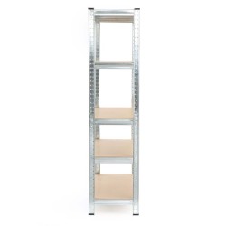 Raskashylly 120x50x204 cm 5 hyllytasoa 200 kg taso sinkitty teräs hopea