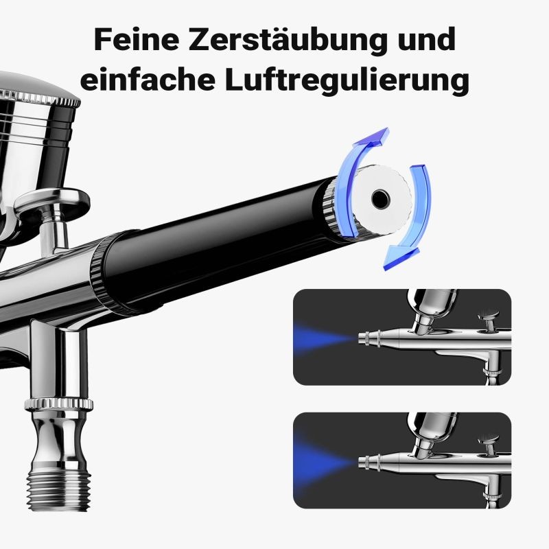 HS-A10K Airbrush-setti, 12 V kompressori ja 0,3 mm airbrush-pistooli, 2,8 bar