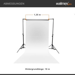 Walimex pro taustapaperi 1,35 x 10 m, valkoinen, heijastamaton