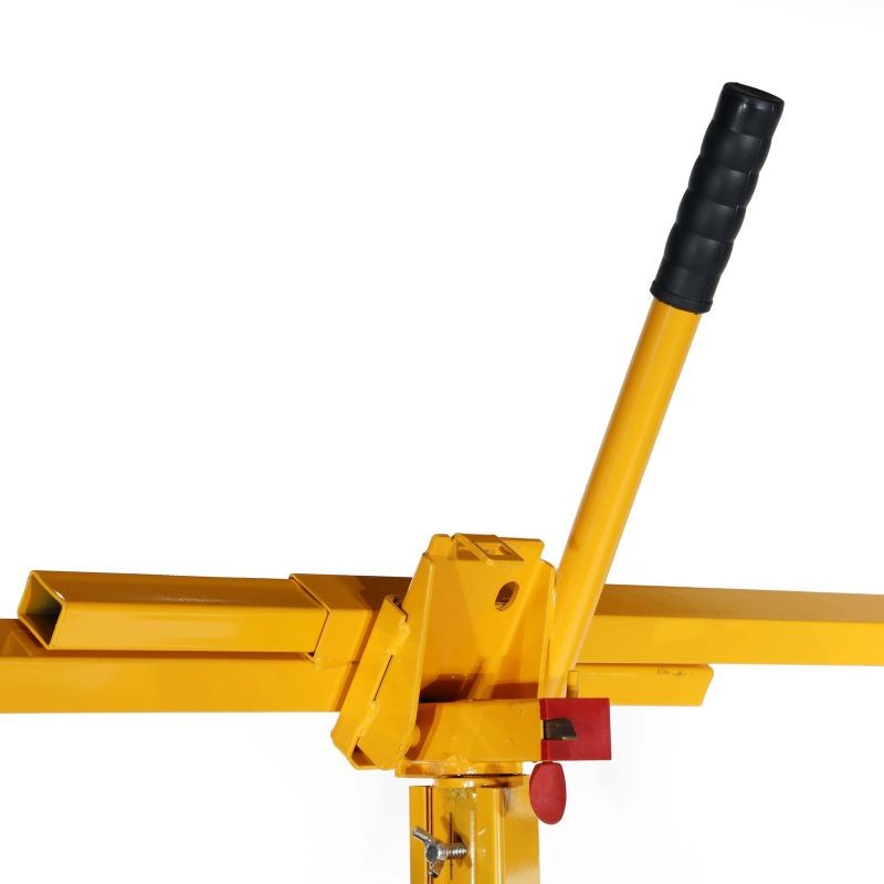 Levynnostin 75 kg, korkeus 145-350 cm, maksimileveys 2,90 m, kallistettava, 4 lukittavaa pyörää