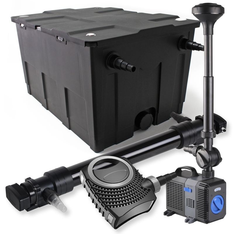 SunSun lampisetti: CBF-550 suodatin 60000 l, CUV-672 UVC 72 W, NEO-10000 pumppu 10000 l/h, CTP-5003 5000 l/h