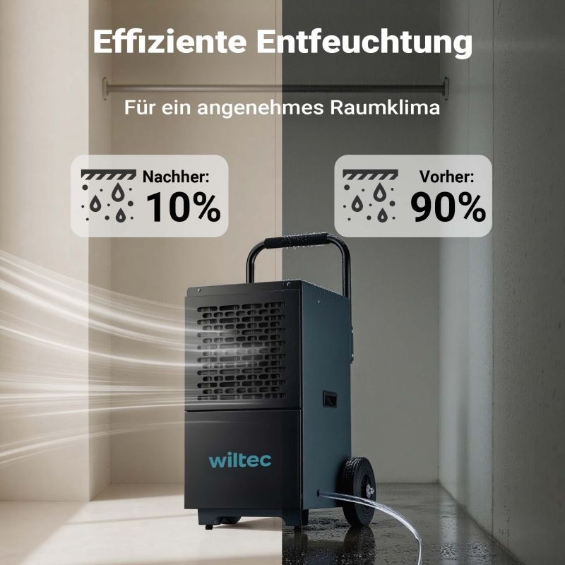 Rakennuskuivuri 50 l/vrk, 650 W, 7 l säiliö, 24 h ajastin