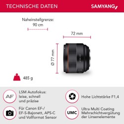 Samyang AF 85mm f/1.4 Canon EF teleobjektiivi muotokuvaan