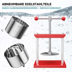 Hedelmä ja mehupuristin 3 l ruostumaton teräskori punainen