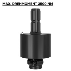 Voimanottoakselin ylivetokytkin 220 mm, 34,9 mm, 6-hammasinen, uros/naaras, 3500 Nm