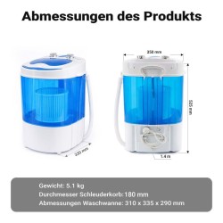 Matkapesukone 3,0 kg 150 W, pesu ja linkous, ajastimella, 33 x 35 x 52,5 cm, sininen