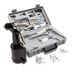 Paineilmaniittauspistooli 2,4–4,8 mm sokeille niiteille, setti