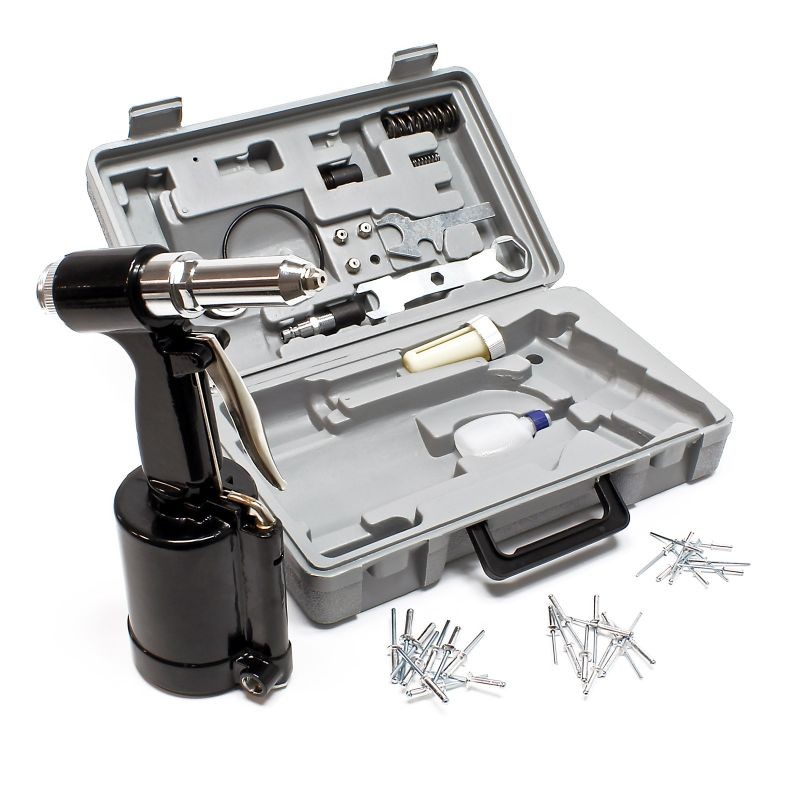 Paineilmaniittauspistooli 2,4–4,8 mm sokeille niiteille, setti