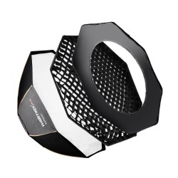 Walimex pro Octagon Softbox Plus Orange Line 60 cm kulta hopea sisäpaneeli Aurora Bowens adapteri