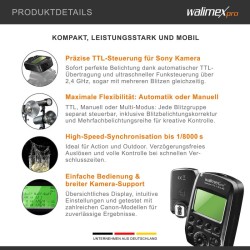 Walimex pro Operator TTL T-S langaton salamanohjain Sony-kameroille
