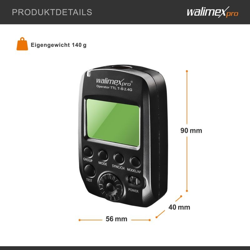 Walimex pro Operator TTL T-S langaton salamanohjain Sony-kameroille