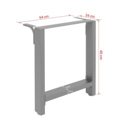Pöydän kelkkajalat 640x240x400 mm harmaa jauhemaalattu teräs 2 kpl