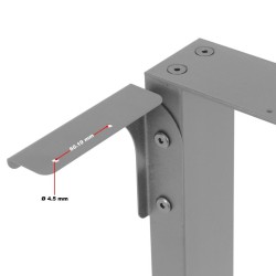 Pöydän kelkkajalat 640x240x400 mm harmaa jauhemaalattu teräs 2 kpl