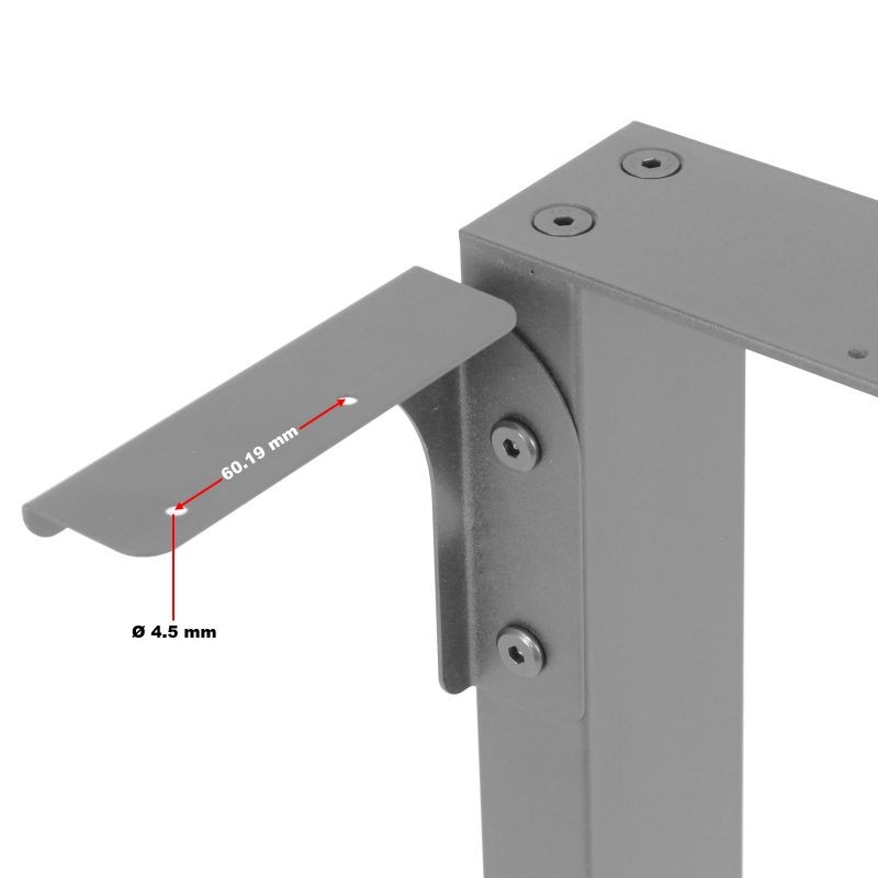 Pöydän kelkkajalat 640x240x400 mm harmaa jauhemaalattu teräs 2 kpl