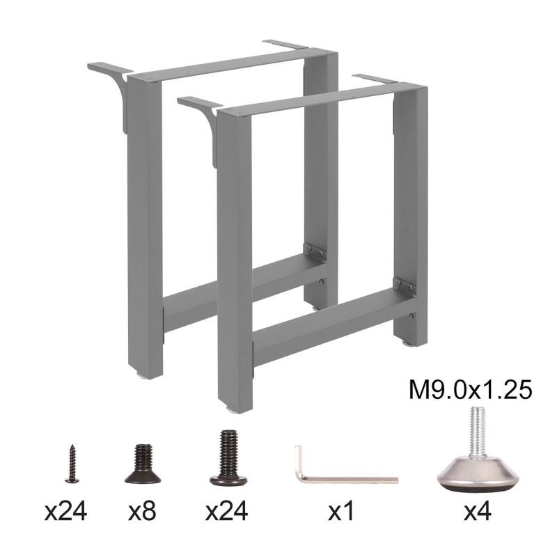 Pöydän kelkkajalat 640x240x400 mm harmaa jauhemaalattu teräs 2 kpl