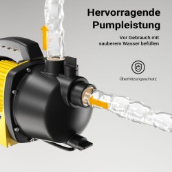 Puutarhapumppu 600 W, 2800 l/h, max. pumppauskorkeus 35 m, kantokahva ja tyhjennysruuvi