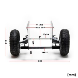 Levynsiirtokärry 275 kg, puristusleveys 265 mm, puristuskorkeus 170 mm, ilmakumirenkaat