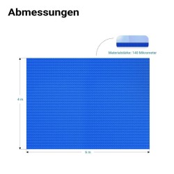Aurinkopeite uima-altaaseen 4 x 6 m, sininen, 140 µm PE, suorakaide
