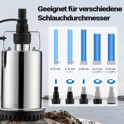 Likaveden uppopumppu 7500 l/h, 400 W, nostokorkeus 6,5 m, hiukkaskoko 5 mm
