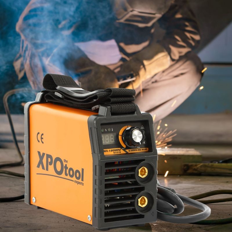 XPOtool MMA-puikkohitsauskone 20-120A IGBT-invertteri, varusteilla, Arc-force, Hot-start ja Anti-stick