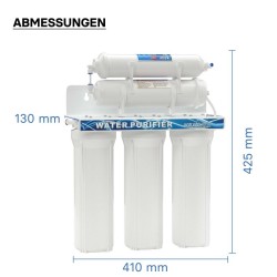 Naturewater NW-PR305 5-vaiheinen vesisuodatin, 5 µ, PP, tiskialtaan alle / seinäkiinnitys, hana