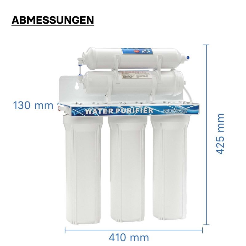 Naturewater NW-PR305 5-vaiheinen vesisuodatin, 5 µ, PP, tiskialtaan alle / seinäkiinnitys, hana