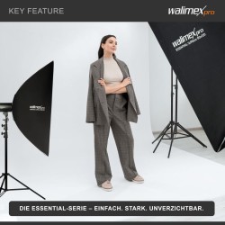 Walimex pro Essential Striplight-softbox 80 x 120 cm, kenno, Bowens-adapteri ja kuljetuslaukku