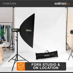 Walimex pro Essential Striplight-softbox 80 x 120 cm, kenno, Bowens-adapteri ja kuljetuslaukku