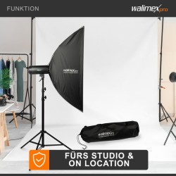Walimex pro Studio Striplight Softbox 40 x 120 cm, Bowens-adapterilla