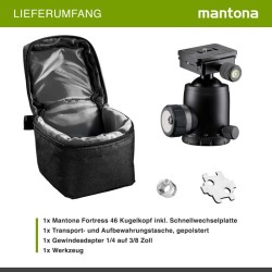 Mantona Fortress kuulapää 46 mm 25 kg panoraamitoiminto 3 vatupasia pikavapautuslevy