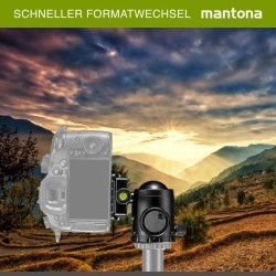 Mantona Fortress kuulapää 46 mm, 25 kg, panoraamitoiminto, 3 vatupasia, pikavapautuslevy