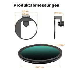 Walimex pro Suodatinpidike 67 mm älypuhelimelle, ND-suodatin ja Cold Shoe -kiinnike