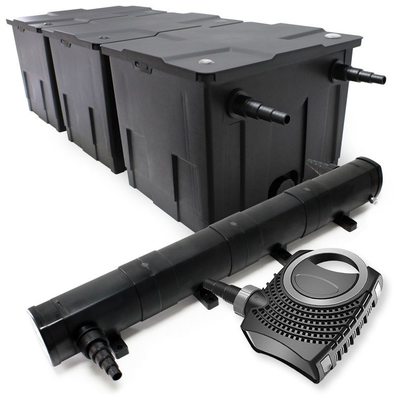 SunSun lampisuodatinsetti: CBF-350C suodatin 90000 l, NEO-10000 pumppu 10000 l/h, CUV-272 UVC-selkeytin 72 W