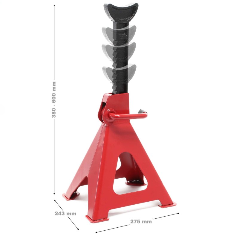 Korkeussäädettävät tukitelineet 6000 kg, 410–580 mm, 2 kpl