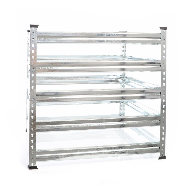Sinkitty metallikompostori 90 x 90 x 90 cm, 720 l, hopea