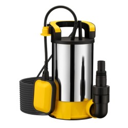 Puhtaan veden uppopumppu 900 W 17 000 l h kellukytkin ruostumaton teräs imukorkeus 1 mm maksimi 9 m
