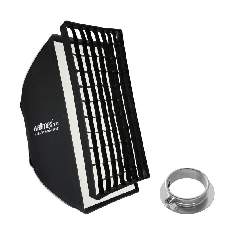 Walimex pro Essential Striplight Softbox 60 x 90 cm, Profoto- ja Bowens-adapterit, kenno
