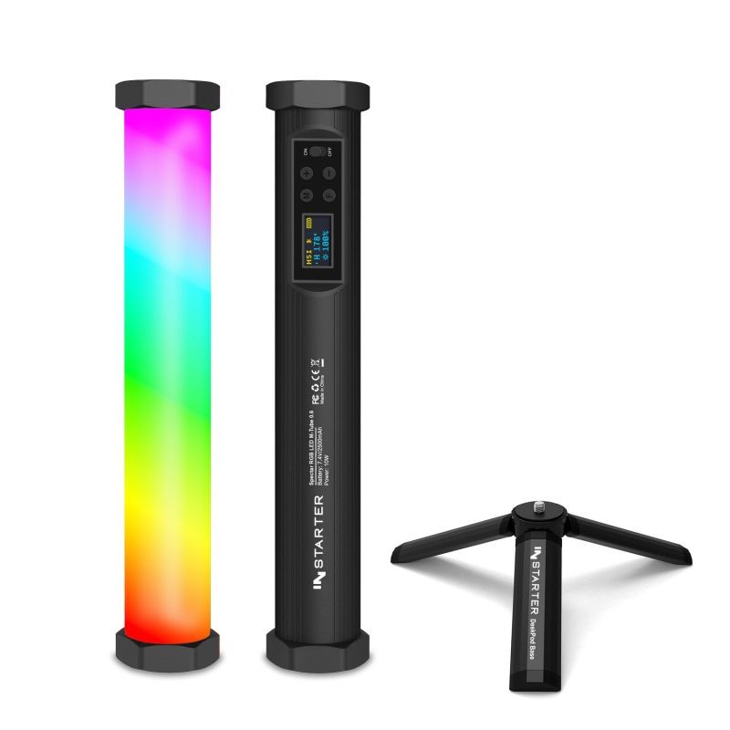 Instarter Spectar RGB LED-M-Tube 0.6 LED-valotanko 10 W, Bi-Color, magneettinen videovalo striimaukseen