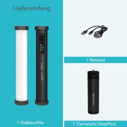 Instarter Spectar RGB LED-M-Tube 0.6 LED-valotanko 10 W, Bi-Color, magneettinen videovalo striimaukseen
