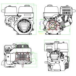 LIFAN KP460E bensiinimoottori 16 3 PS 459 cm3 sähkökäynnistys 25 mm kampiakseli 4 tahtinen OHV