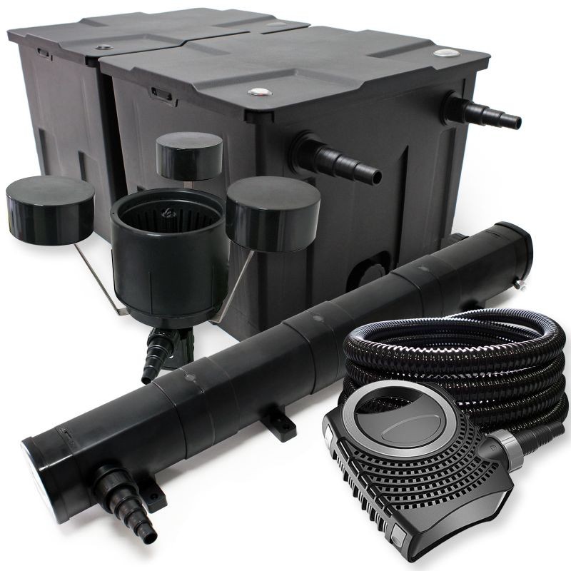 Lampisuodatinsetti: CBF-350B 60000 l, NEO-10000 pumppu, CUV-272 vedenkirkastin, CSP-250 pintasihti, 25 m letku